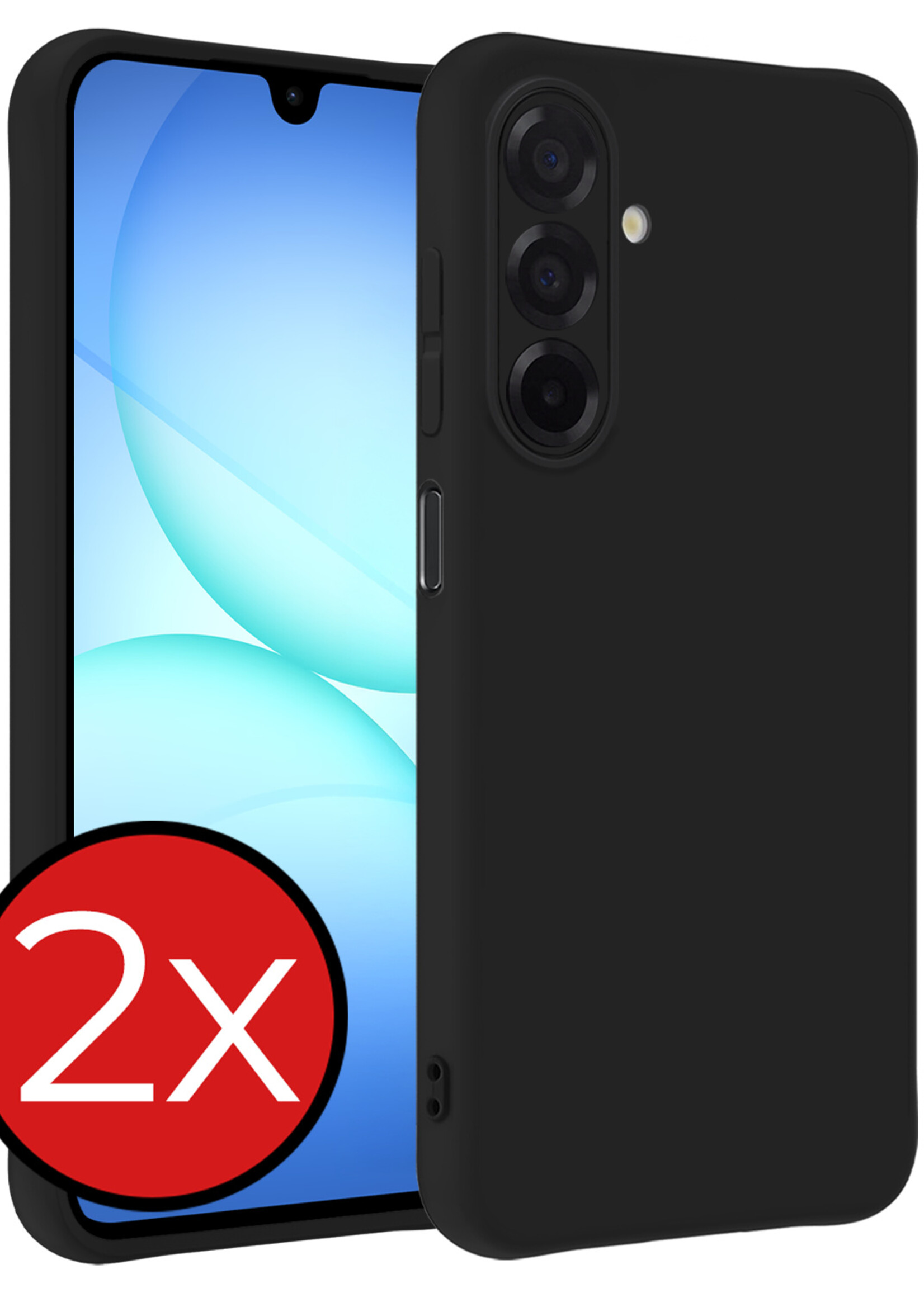 BTH BTH Samsung Galaxy A17 Hoesje Siliconen - Zwart - 2 PACK