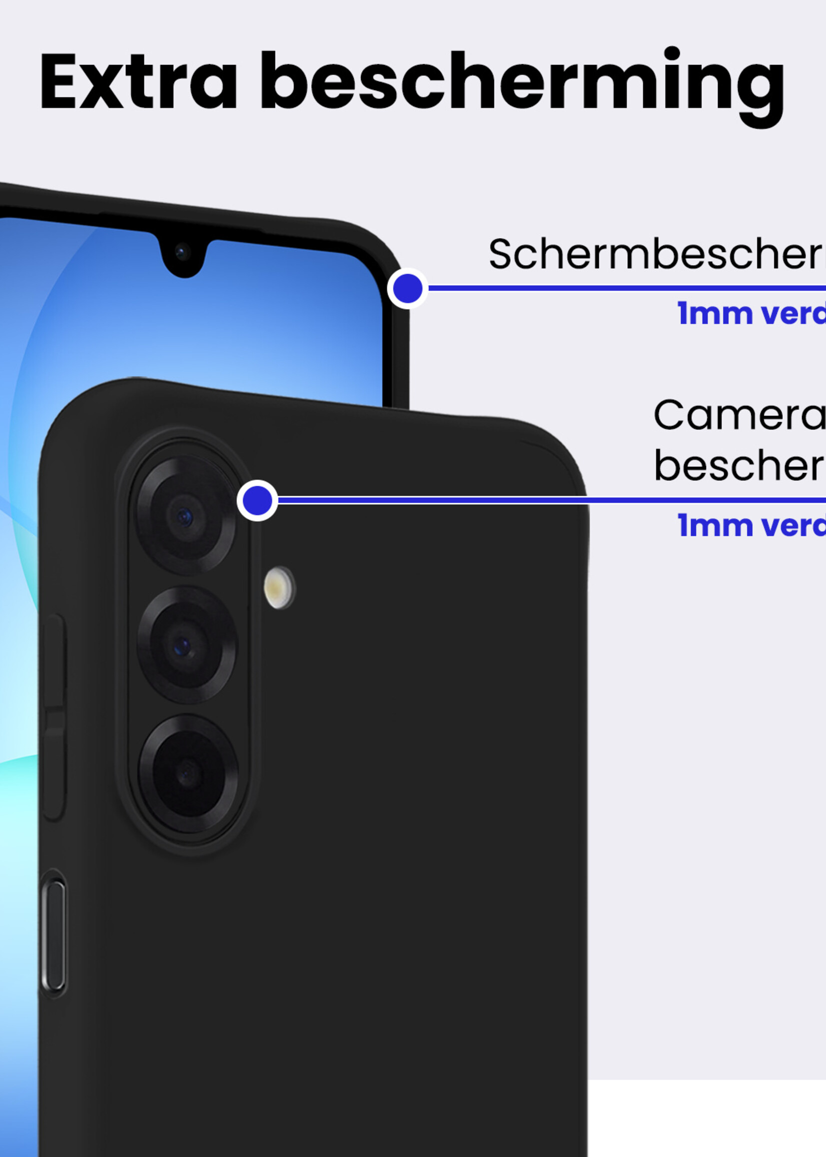 BTH BTH Samsung Galaxy A17 Hoesje Siliconen - Zwart - 2 PACK