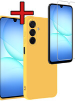 BTH BTH Samsung Galaxy A17 Hoesje Siliconen Met Screenprotector - Geel