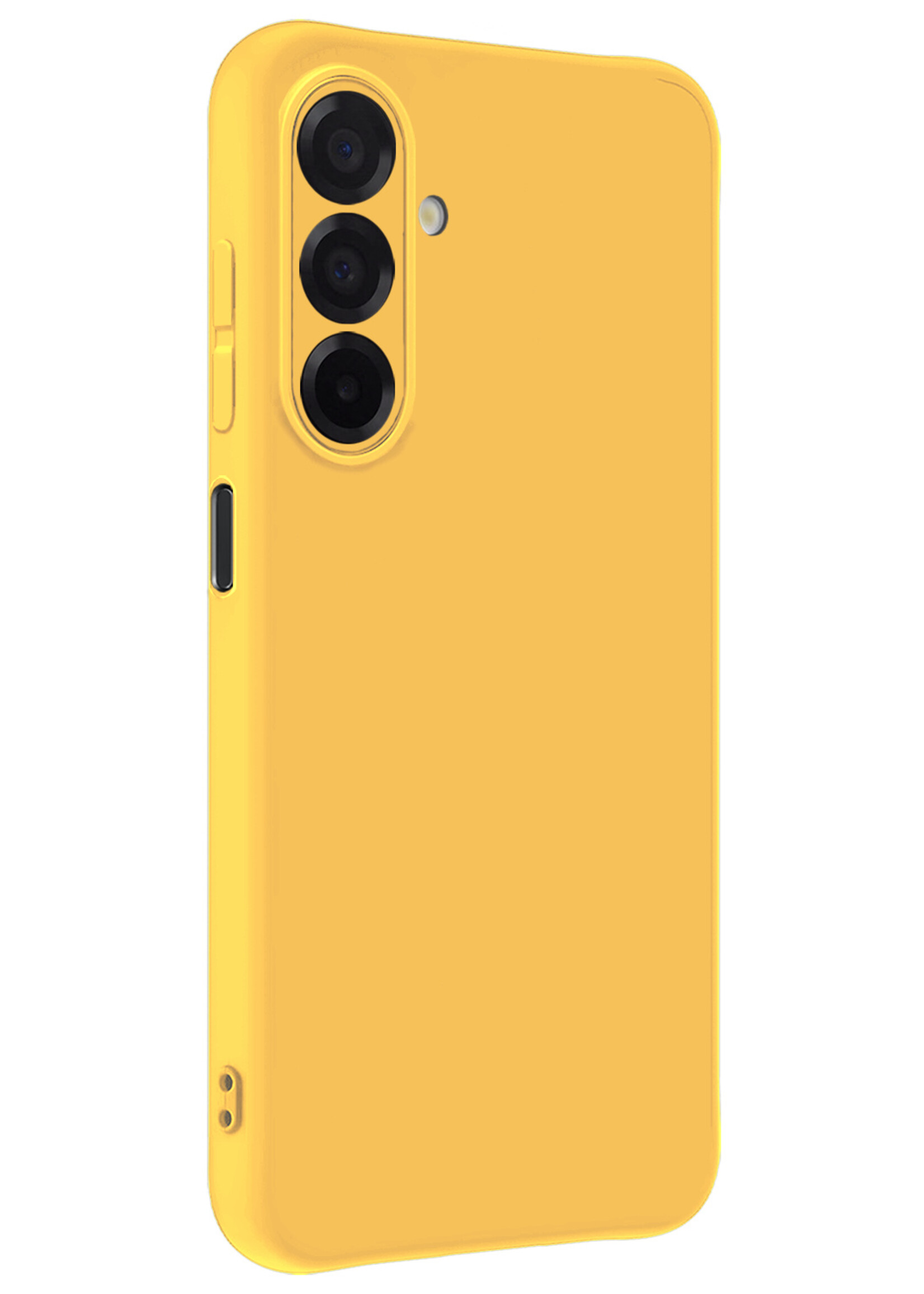 BTH BTH Samsung Galaxy A17 Hoesje Siliconen Met Screenprotector - Geel