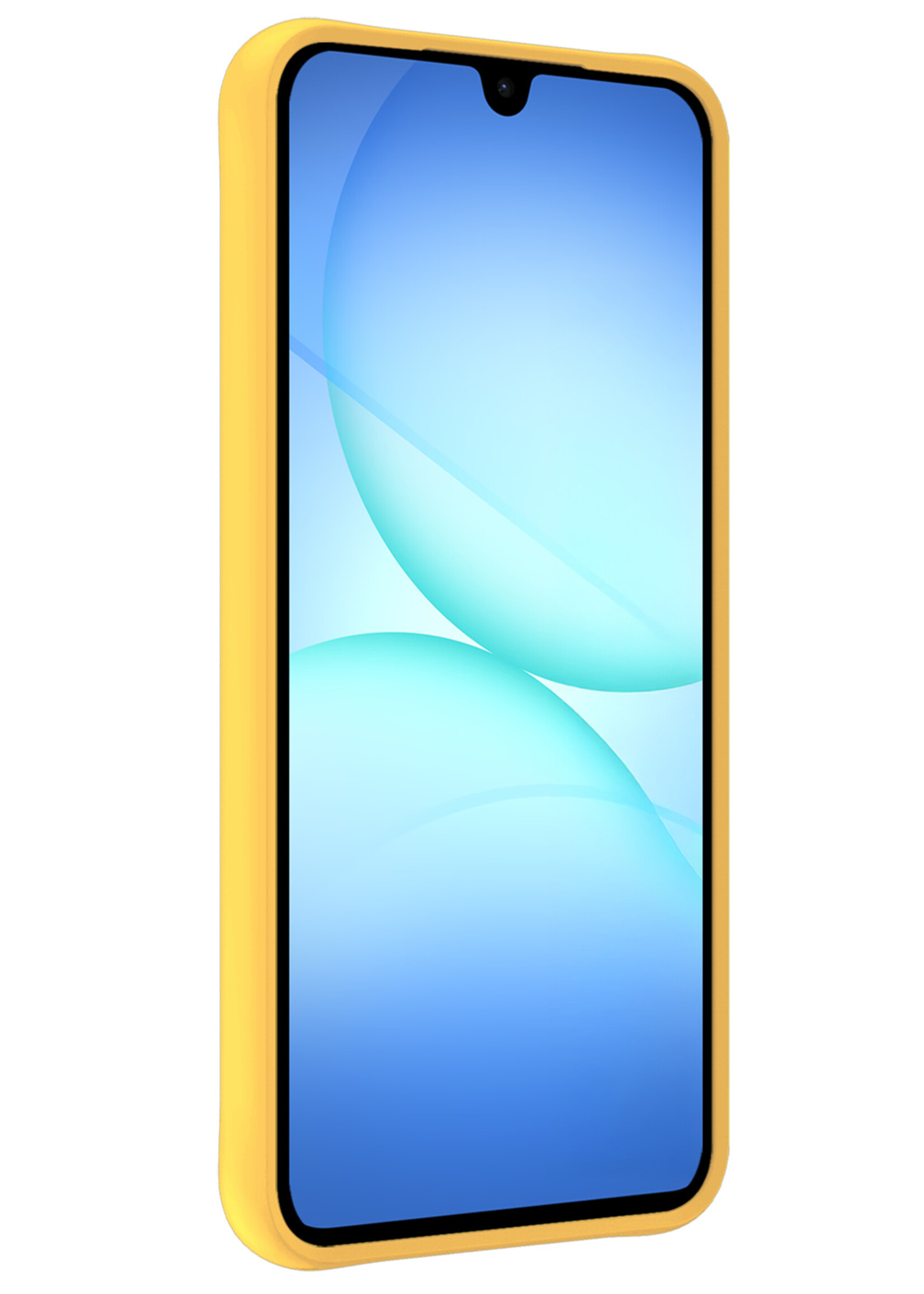 BTH BTH Samsung Galaxy A17 Hoesje Siliconen Met Screenprotector - Geel