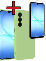 BTH BTH Samsung Galaxy A17 Hoesje Siliconen Met Screenprotector - Groen