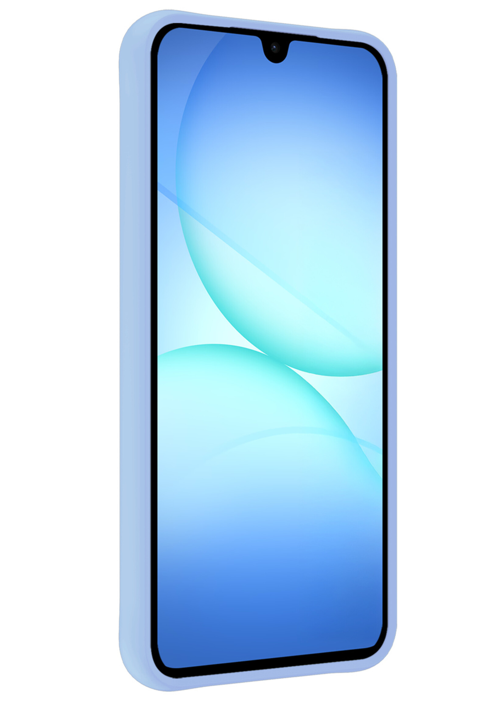 BTH BTH Samsung Galaxy A17 Hoesje Siliconen Met Screenprotector - Lichtblauw