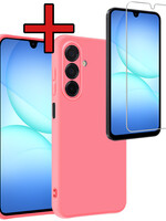 BTH BTH Samsung Galaxy A17 Hoesje Siliconen Met Screenprotector - Lichtroze