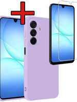 BTH BTH Samsung Galaxy A17 Hoesje Siliconen Met Screenprotector - Lila