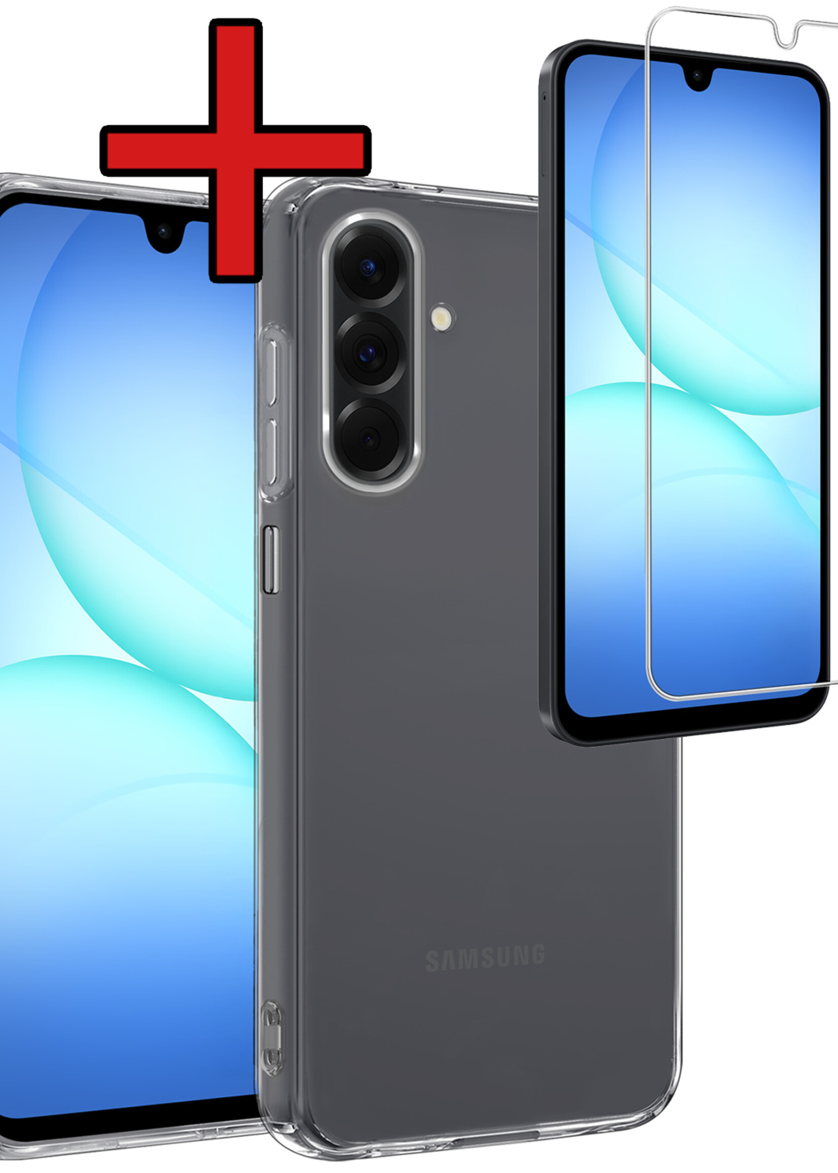 BTH BTH Samsung Galaxy A17 Hoesje Siliconen Met Screenprotector - Transparant