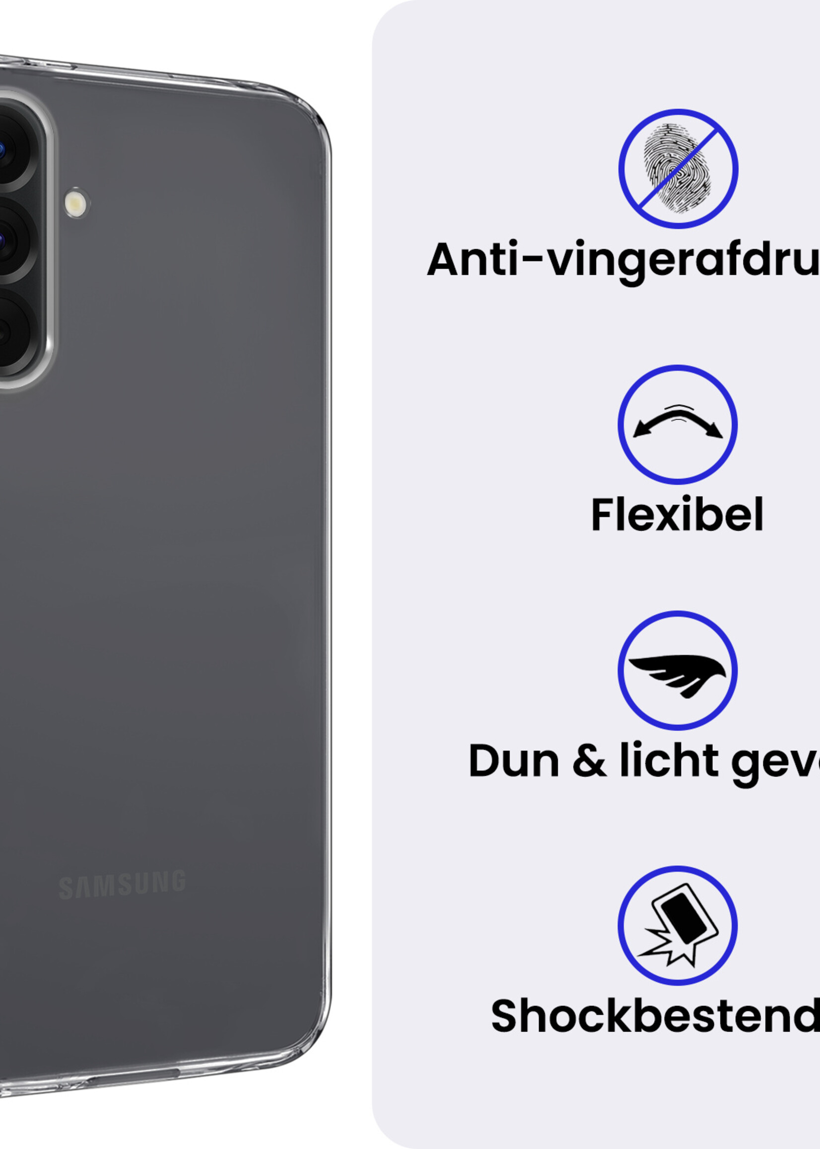 BTH BTH Samsung Galaxy A17 Hoesje Siliconen Met Screenprotector - Transparant