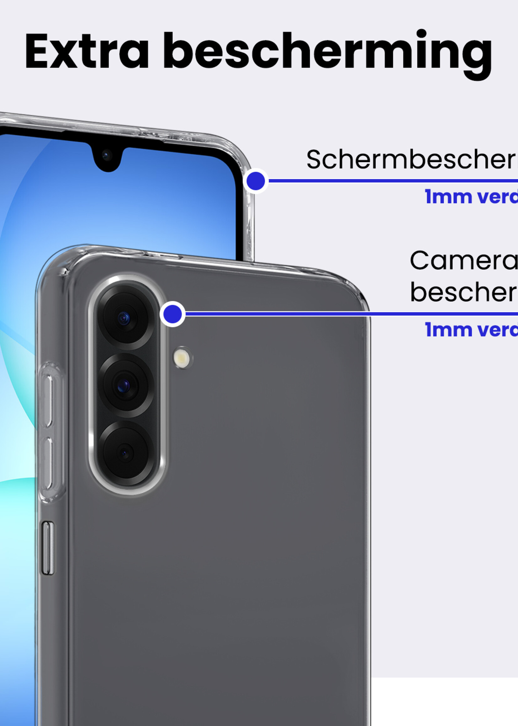 BTH BTH Samsung Galaxy A17 Hoesje Siliconen Met Screenprotector - Transparant