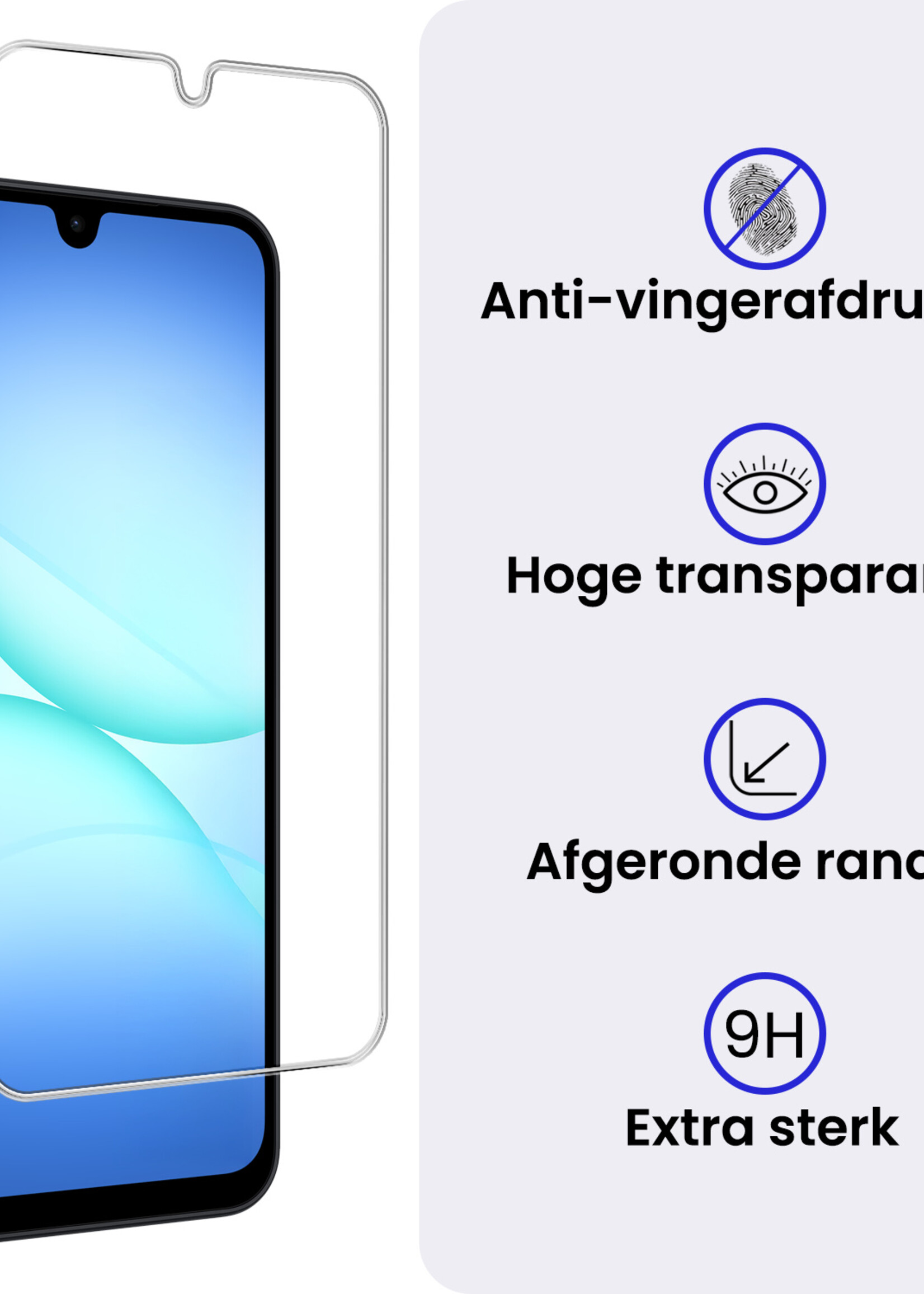 BTH BTH Samsung Galaxy A17 Hoesje Siliconen Met Screenprotector - Transparant