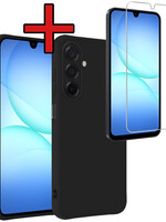 BTH BTH Samsung Galaxy A17 Hoesje Siliconen Met Screenprotector - Zwart