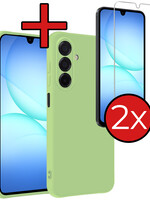 BTH BTH Samsung Galaxy A17 Hoesje Siliconen Met 2x Screenprotector - Groen