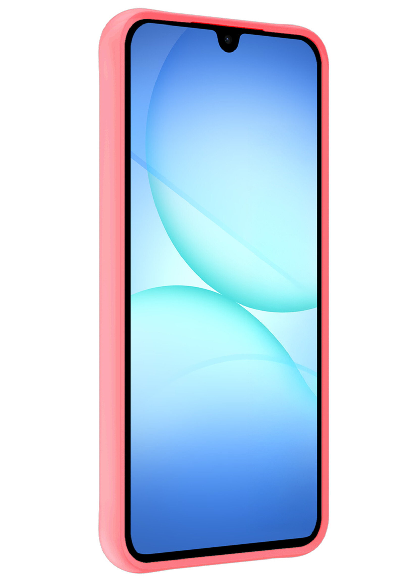 BTH BTH Samsung Galaxy A17 Hoesje Siliconen Met 2x Screenprotector - Lichtroze