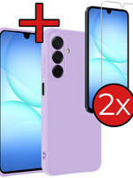 BTH BTH Samsung Galaxy A17 Hoesje Siliconen Met 2x Screenprotector - Lila