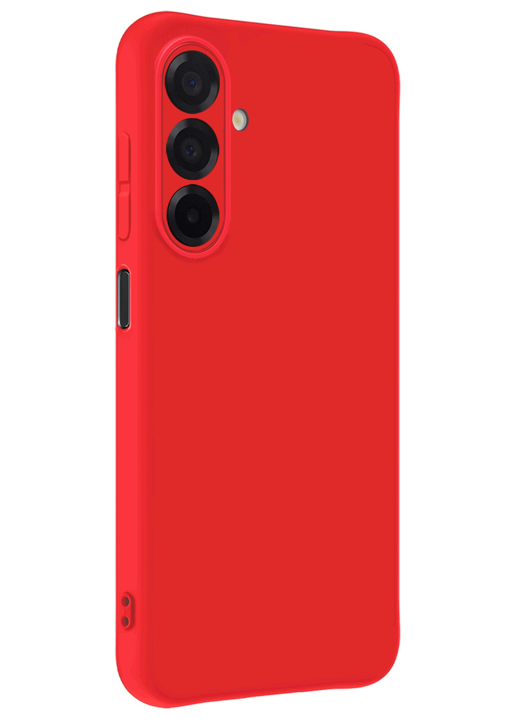 BTH BTH Samsung Galaxy A17 Hoesje Siliconen Met 2x Screenprotector - Rood