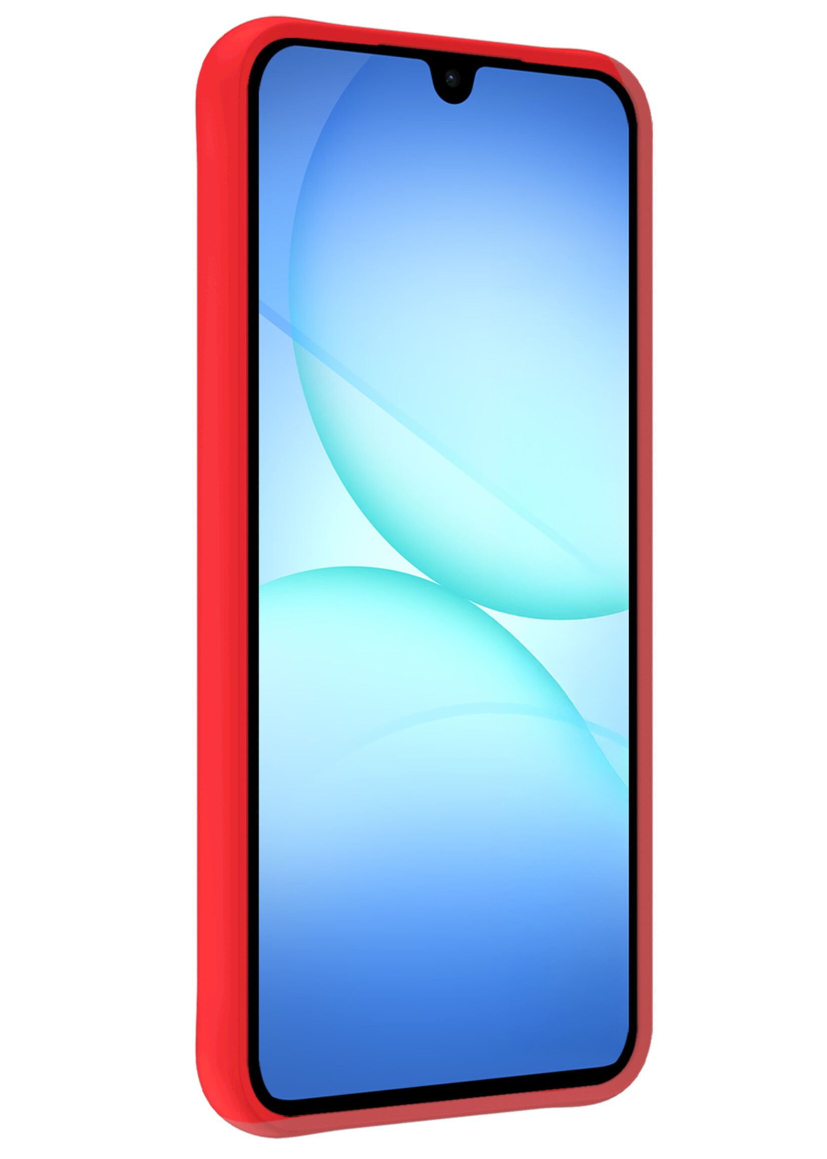 BTH BTH Samsung Galaxy A17 Hoesje Siliconen Met 2x Screenprotector - Rood