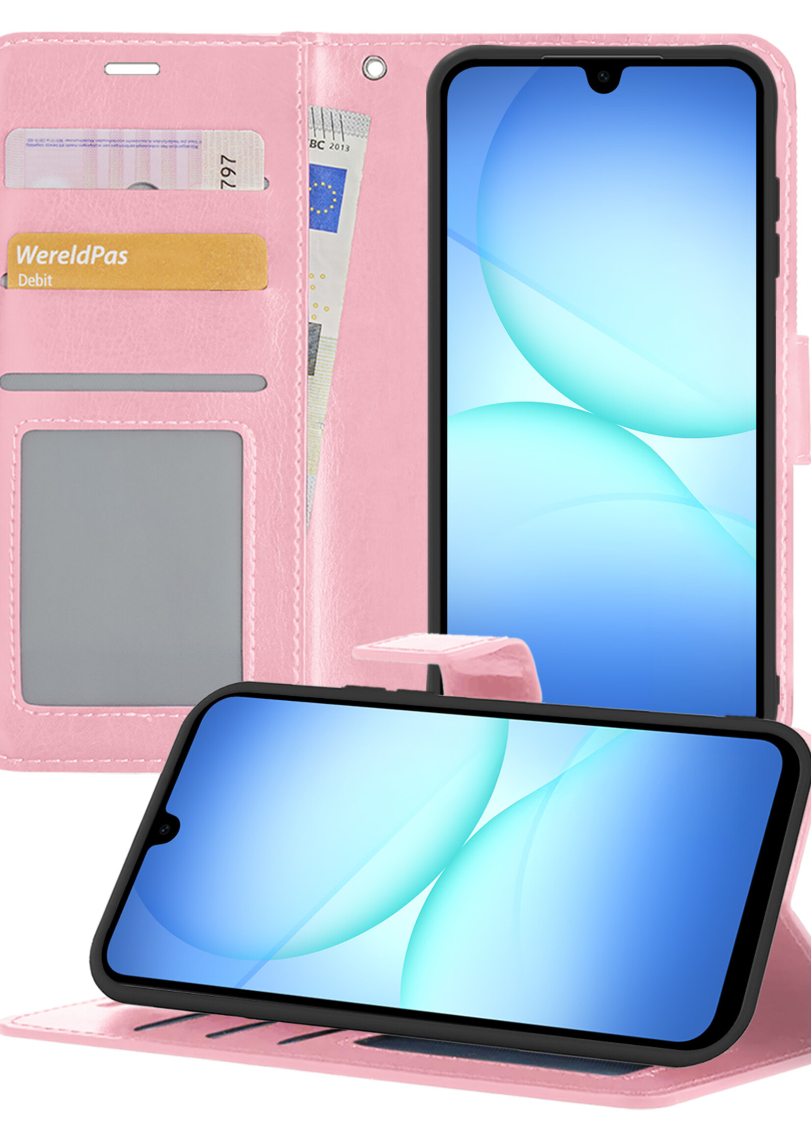 BTH BTH Samsung Galaxy A17 Hoesje Bookcase - Lichtroze