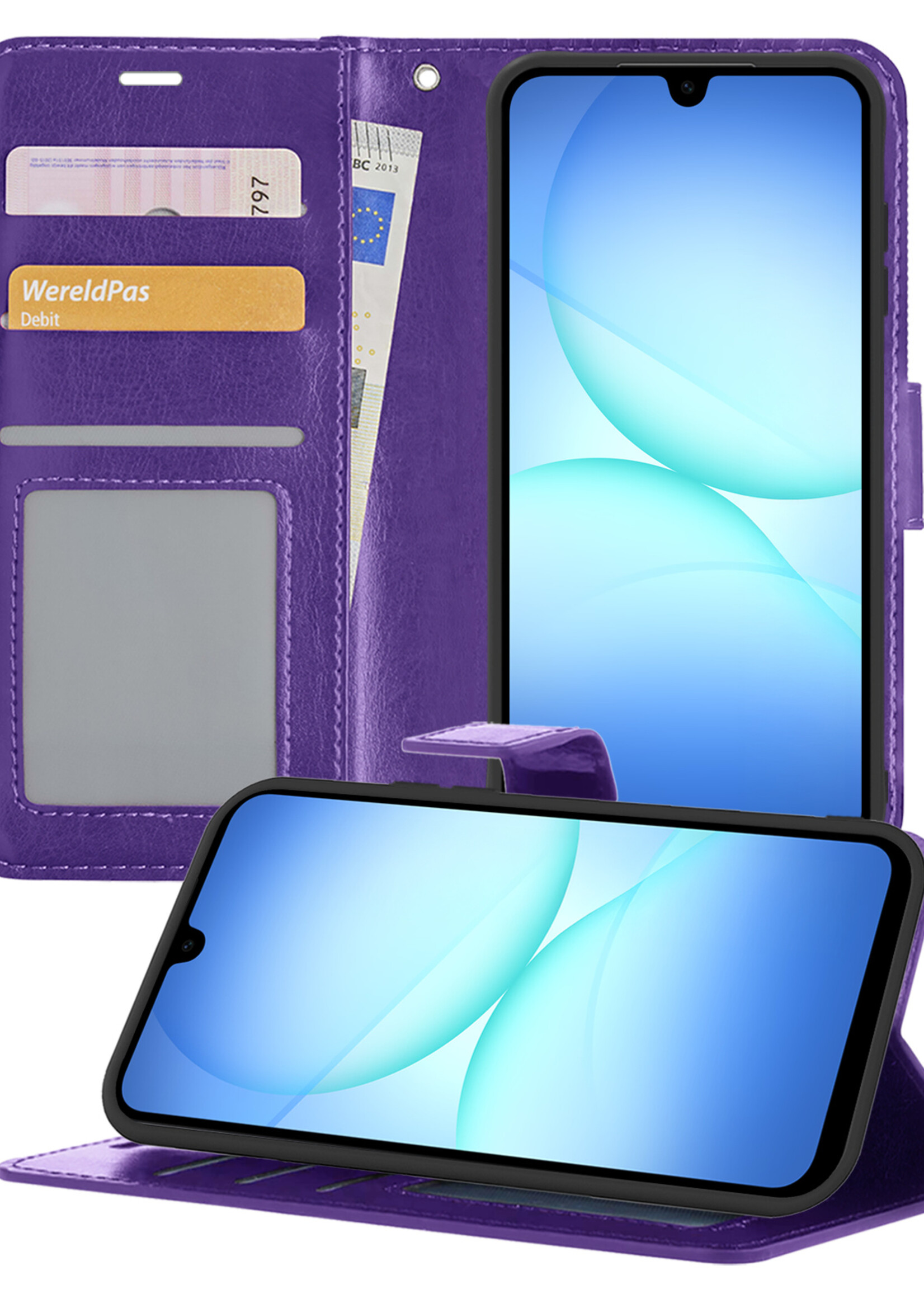 BTH BTH Samsung Galaxy A17 Hoesje Bookcase - Paars