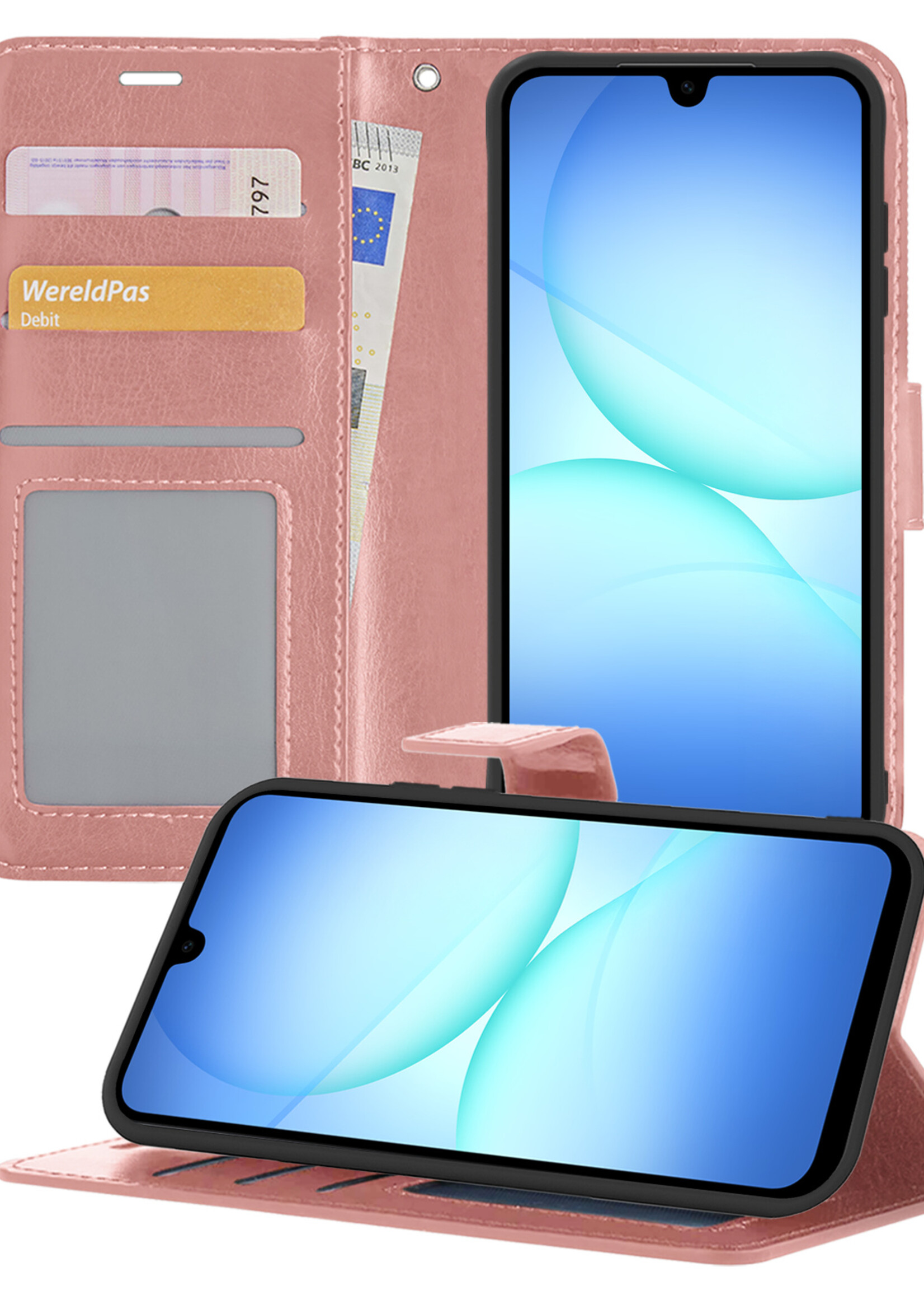 BTH BTH Samsung Galaxy A17 Hoesje Bookcase - Rose Goud
