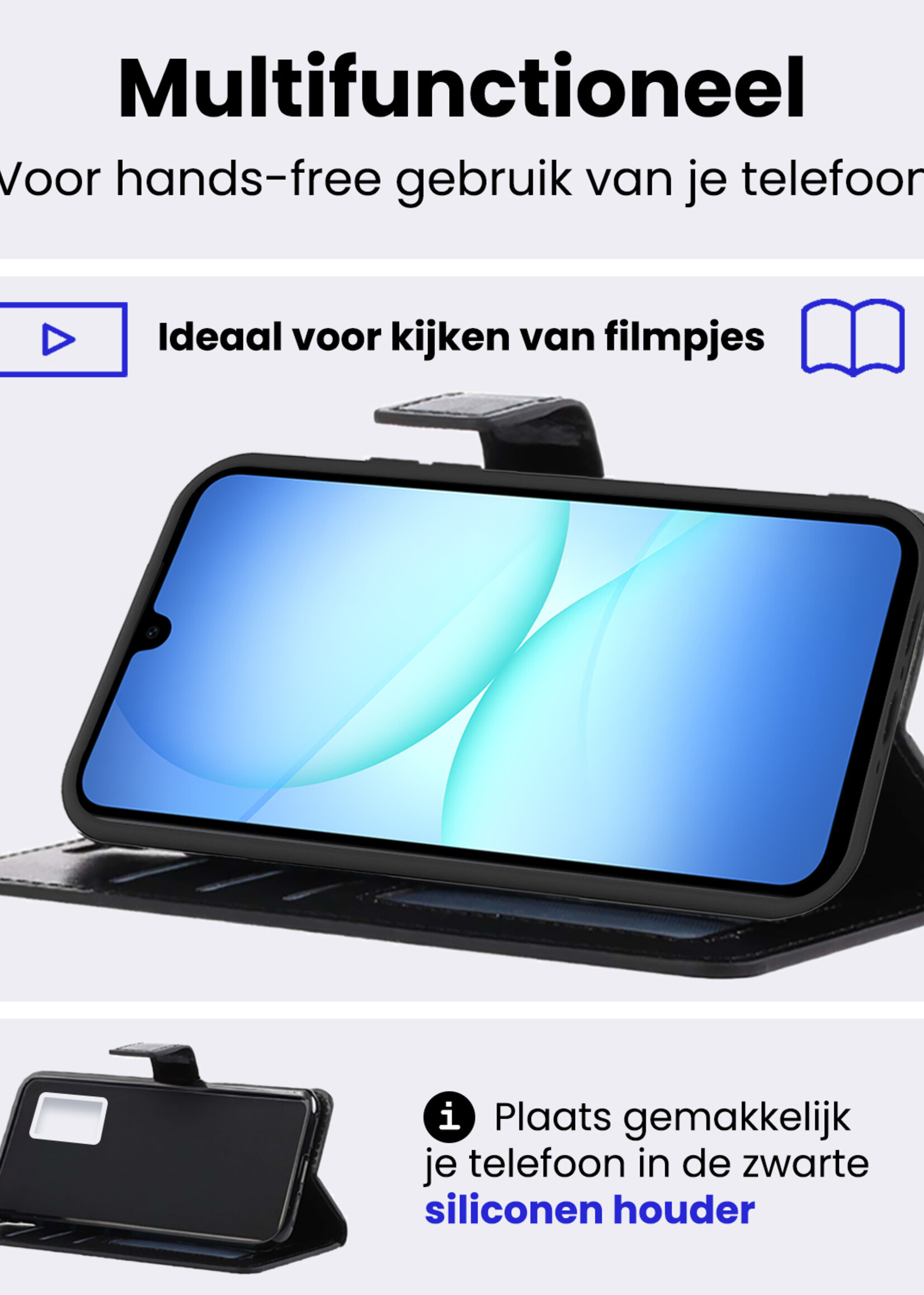 BTH BTH Samsung Galaxy A17 Hoesje Bookcase - Zwart