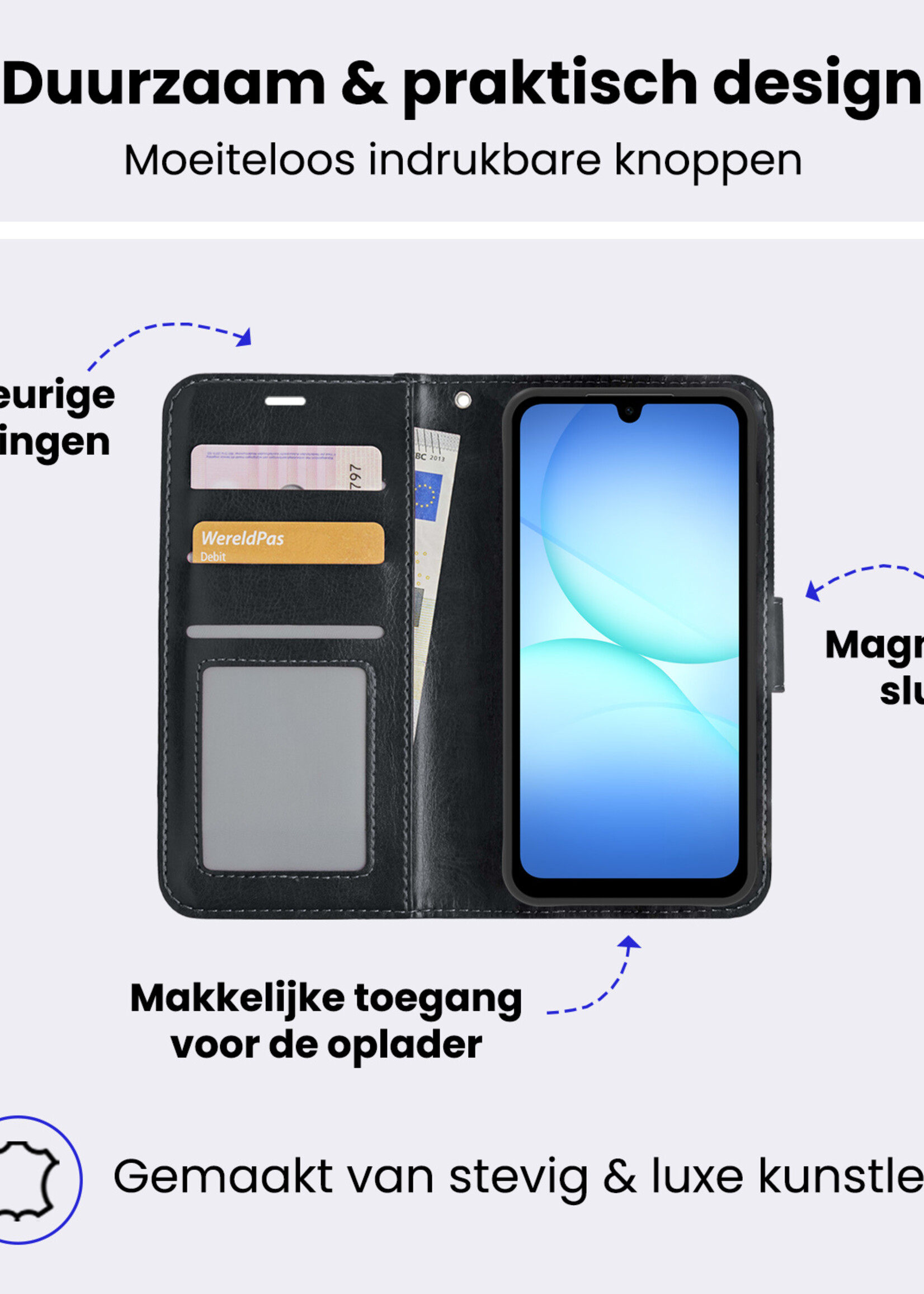 BTH BTH Samsung Galaxy A17 Hoesje Bookcase - Zwart