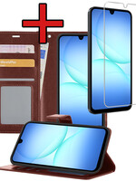 BTH BTH Samsung Galaxy A17 Hoesje Bookcase Met Screenprotector - Bruin