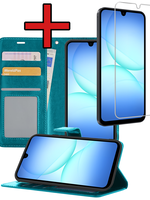 BTH BTH Samsung Galaxy A17 Hoesje Bookcase Met Screenprotector - Turquoise