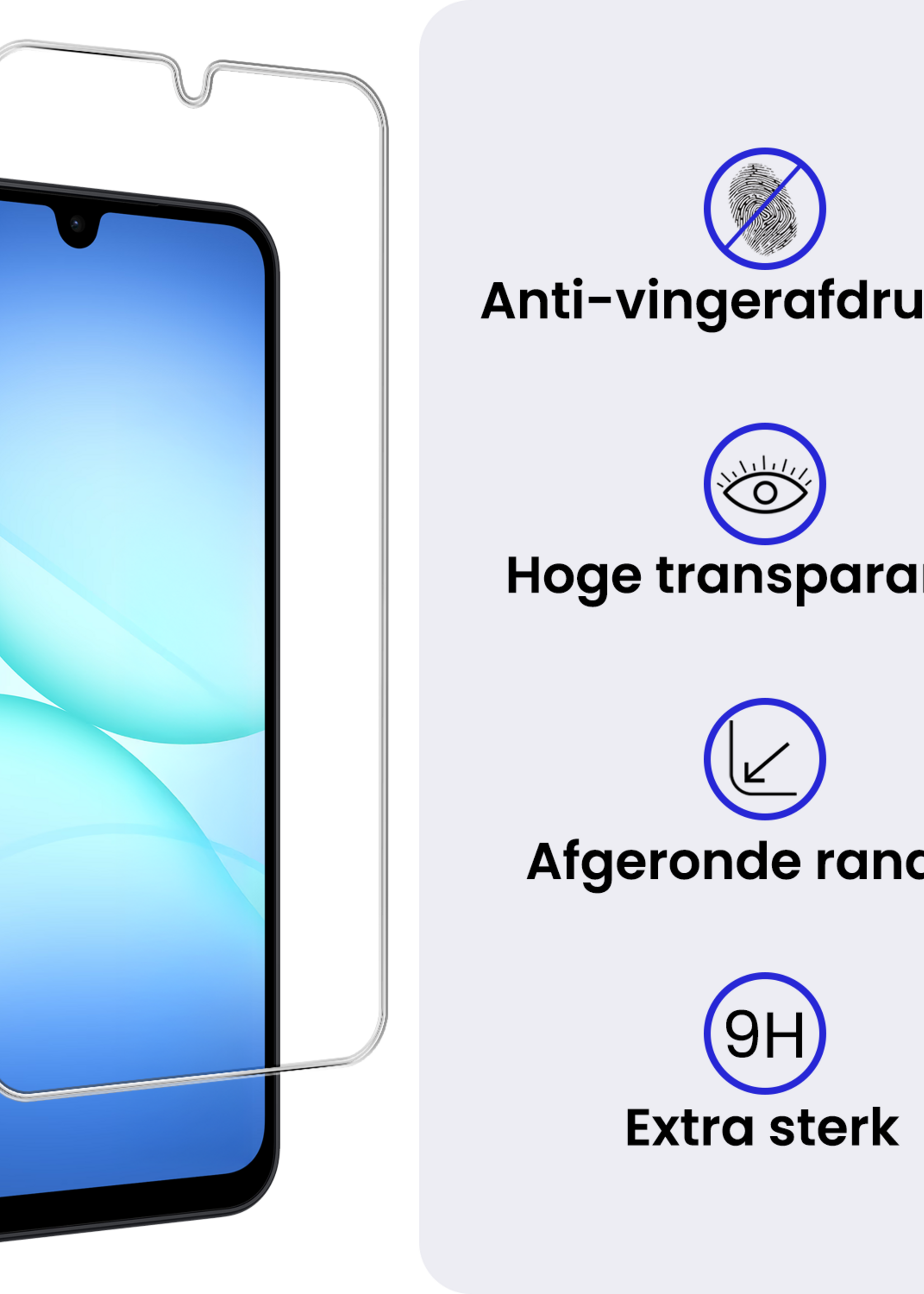 BTH BTH Samsung Galaxy A17 Hoesje Bookcase Met Screenprotector - Turquoise