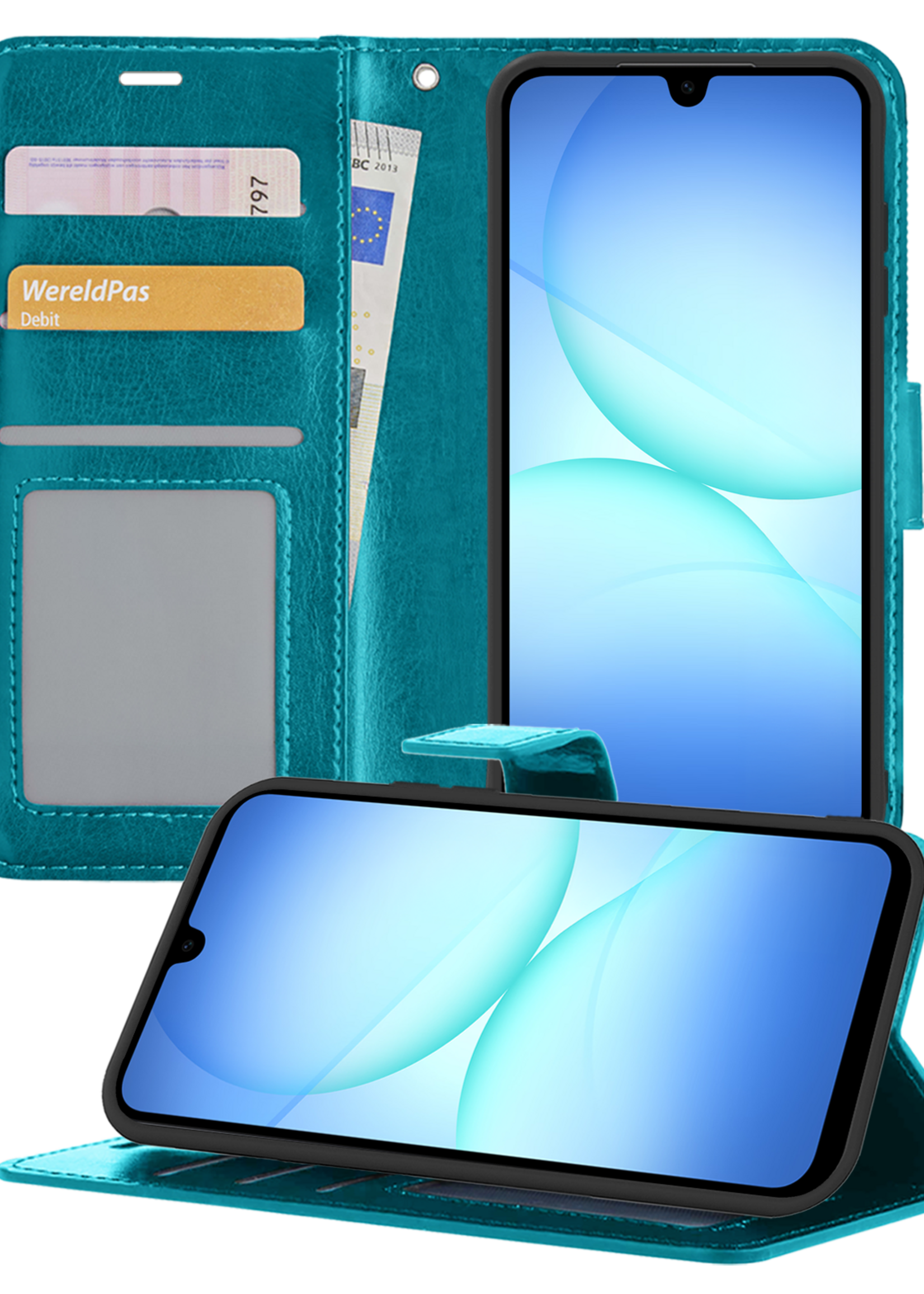 BTH BTH Samsung Galaxy A17 Hoesje Bookcase - Turquoise