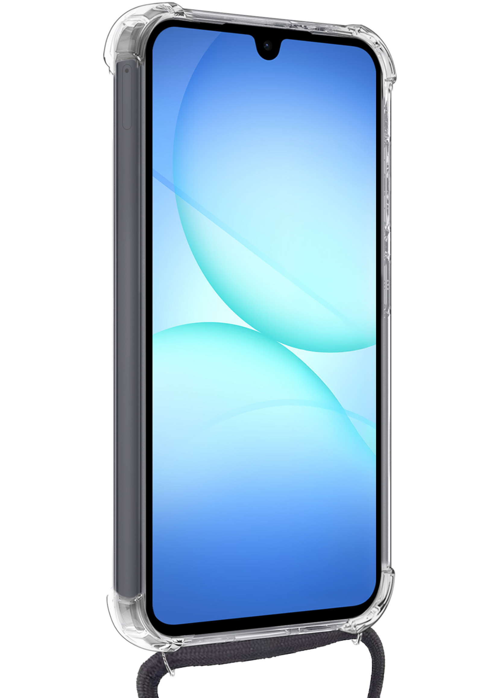 BTH BTH Samsung Galaxy A17 Hoesje Transparant Shockproof Met Zwart Koord
