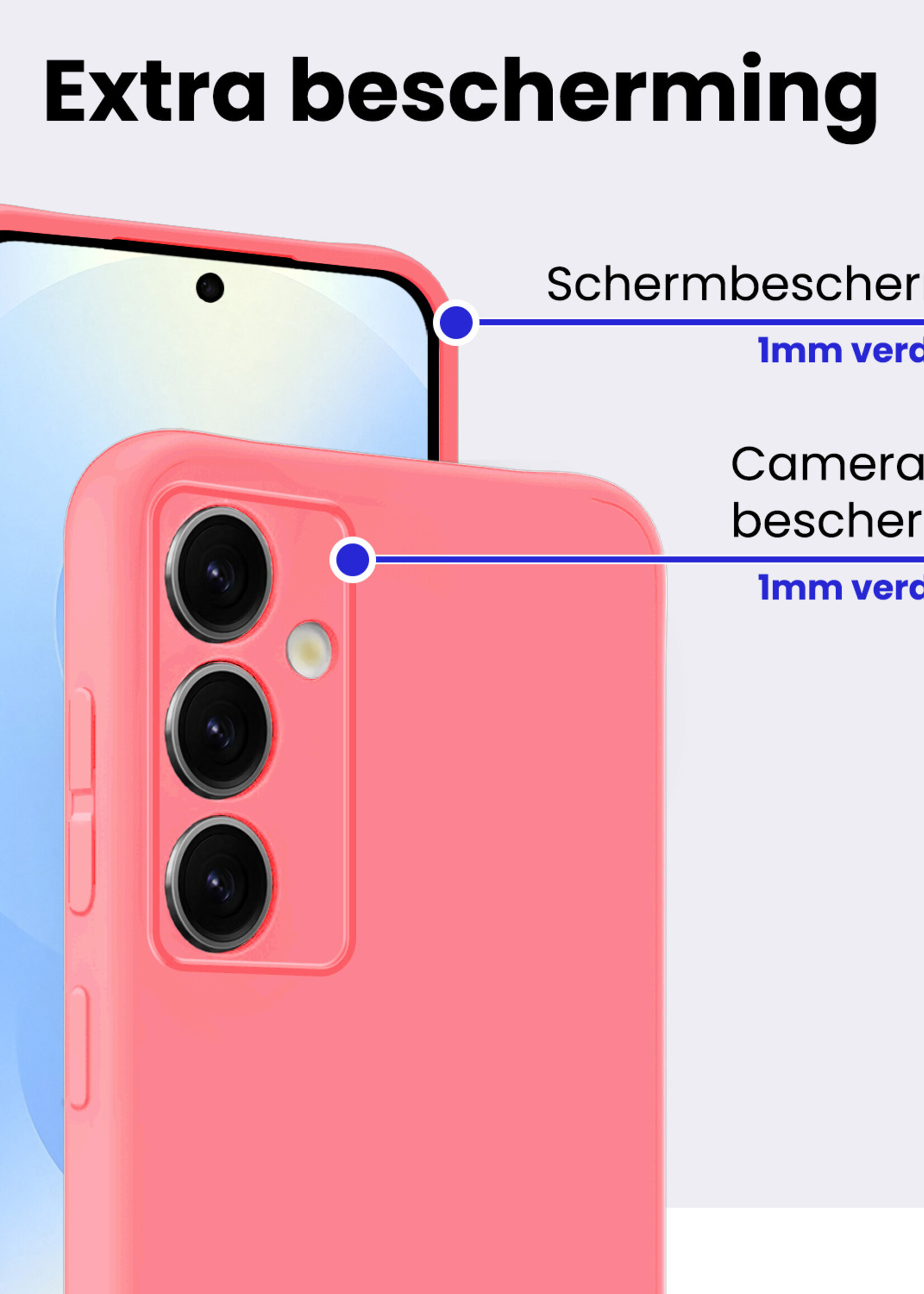 BTH BTH Samsung Galaxy S25 FE Hoesje Siliconen - Lichtroze