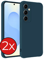BTH BTH Samsung Galaxy S25 FE Hoesje Siliconen - Donkerblauw - 2 PACK