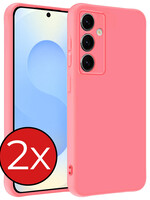 BTH BTH Samsung Galaxy S25 FE Hoesje Siliconen - Lichtroze - 2 PACK