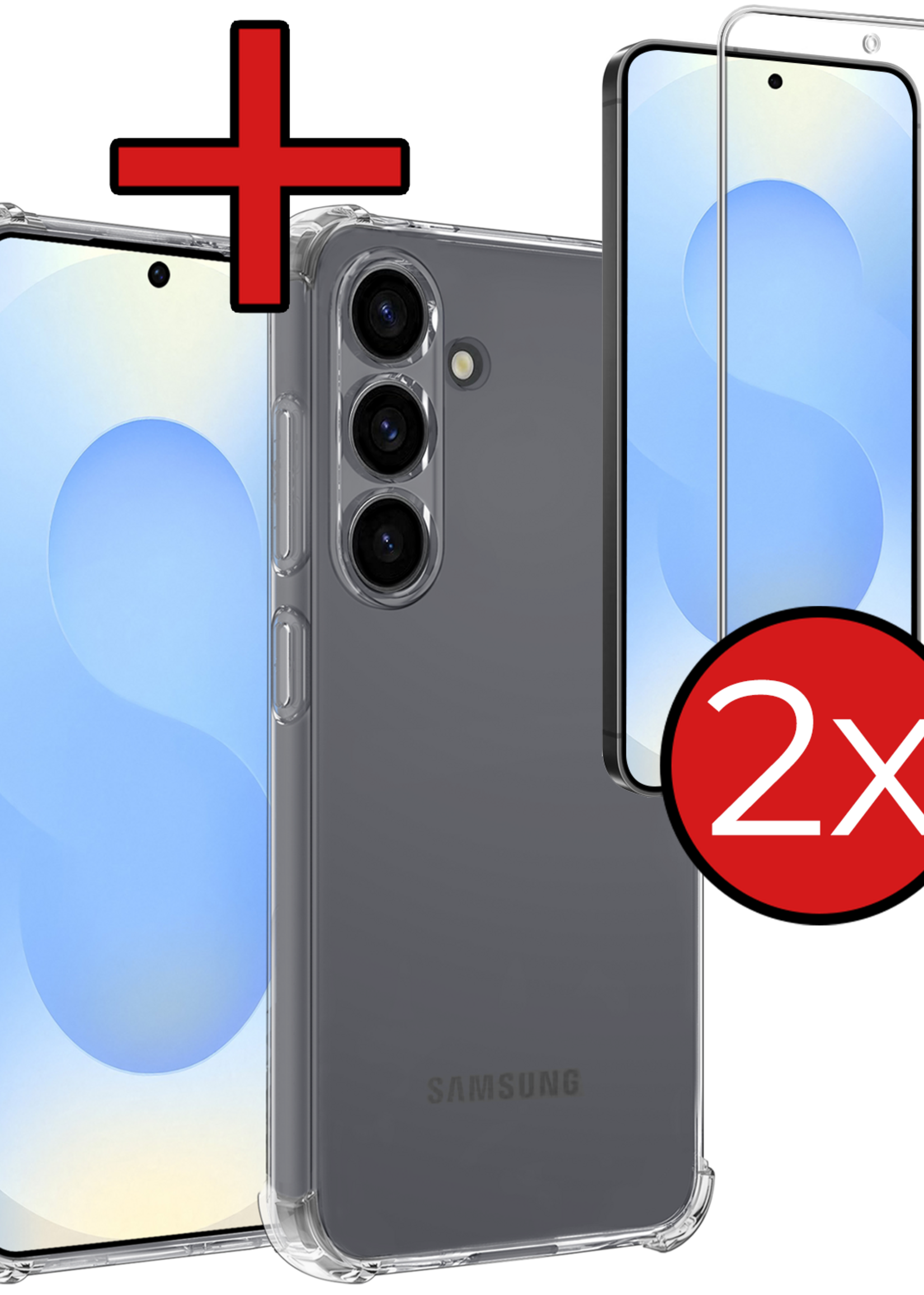 BTH BTH Samsung Galaxy S25 FE Hoesje Shockproof Met 2x Screenprotector