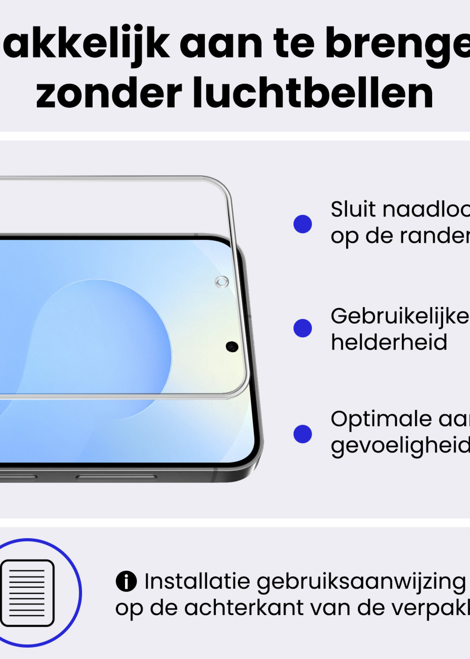 BTH BTH Samsung Galaxy S25 FE Hoesje Siliconen Met Screenprotector - Lichtblauw