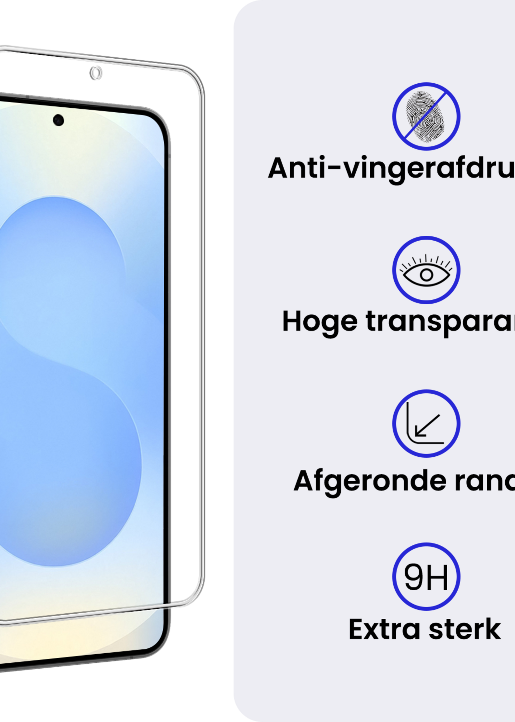 BTH BTH Samsung Galaxy S25 FE Hoesje Siliconen Met Screenprotector - Lila