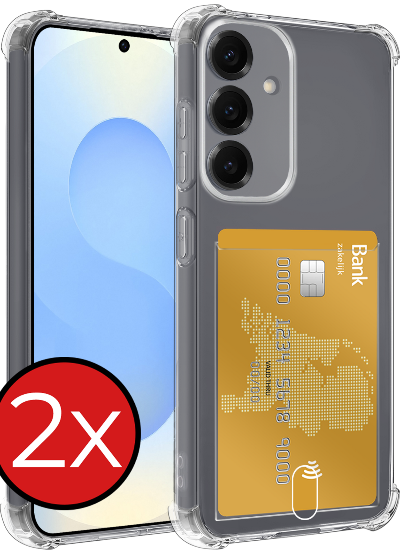 BTH BTH Samsung Galaxy S25 FE Hoesje Pashouder - 2 PACK