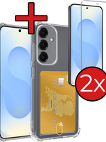 BTH BTH Samsung Galaxy S25 FE Hoesje Pashouder Met 2x Screenprotector
