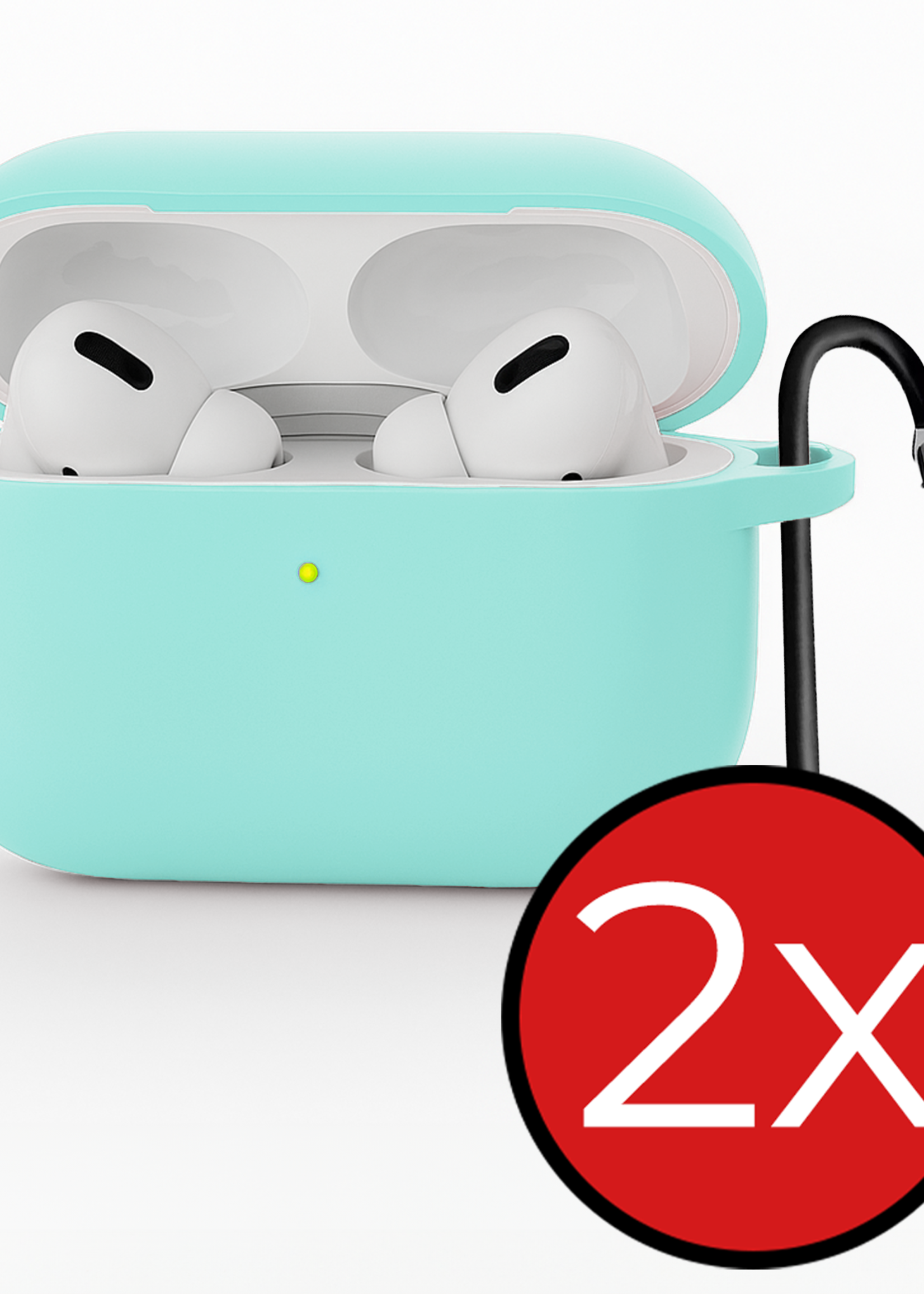 BTH BTH AirPods Pro 3 Hoesje - Mintgroen - 2 PACK