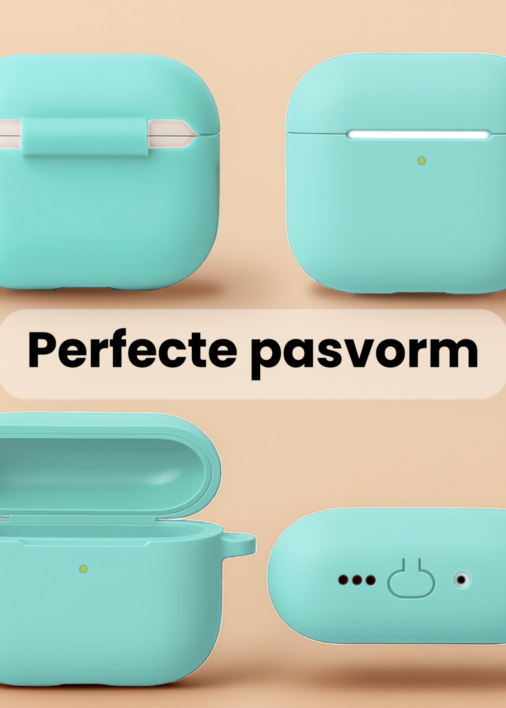 BTH BTH AirPods Pro 3 Hoesje - Mintgroen - 2 PACK