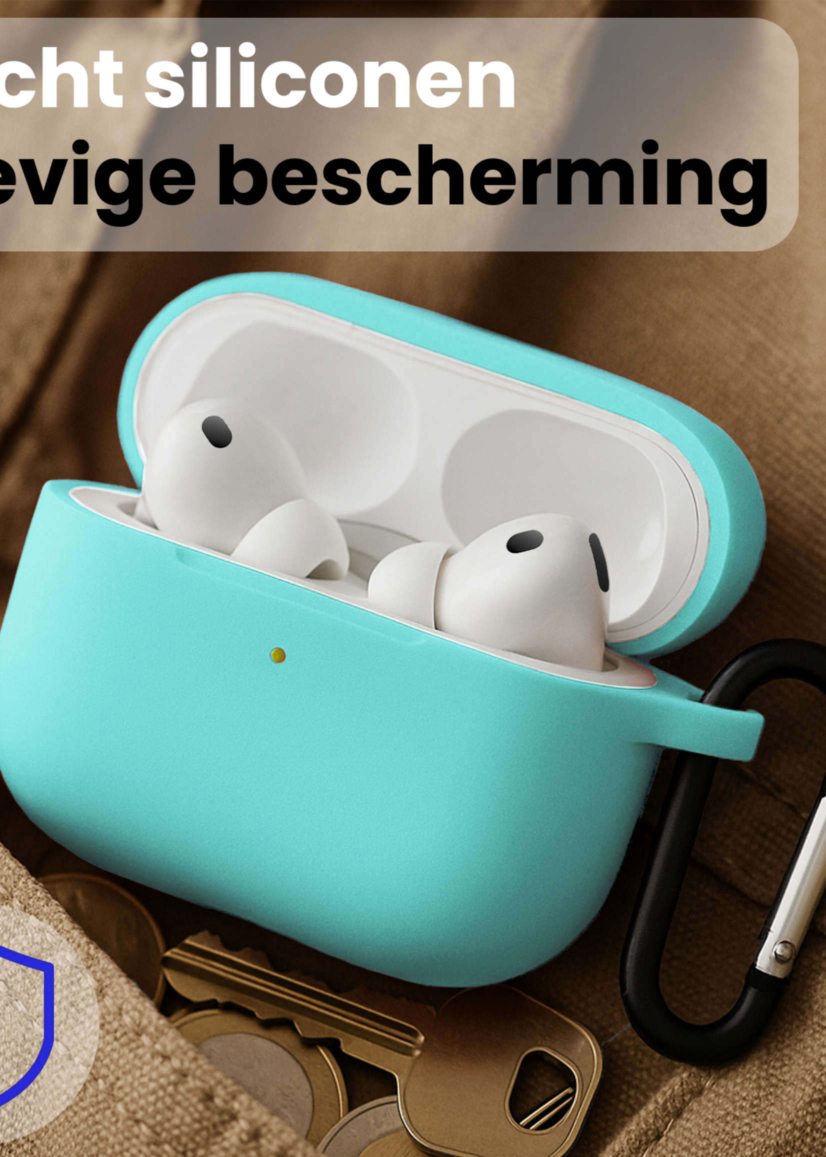 BTH BTH AirPods Pro 3 Hoesje - Mintgroen - 2 PACK
