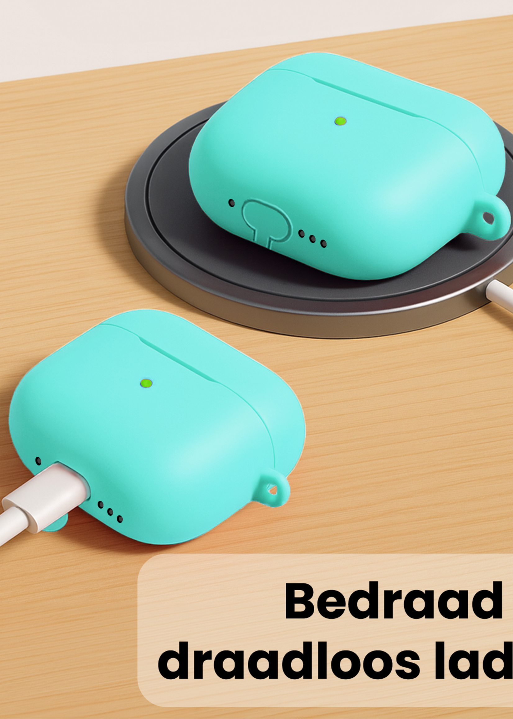 BTH BTH AirPods Pro 3 Hoesje - Mintgroen - 2 PACK