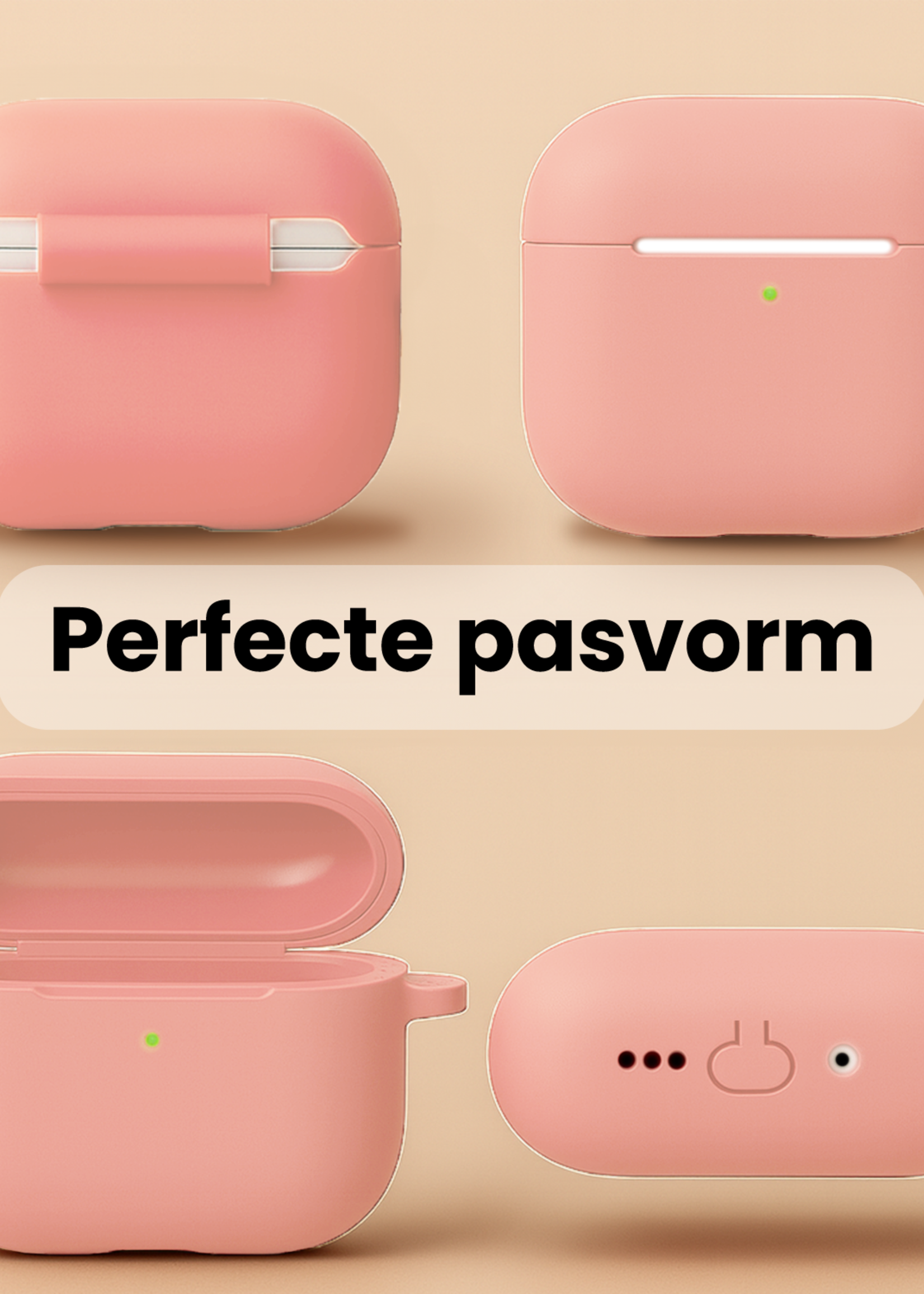 BTH BTH AirPods Pro 3 Hoesje - Lichtroze - 2 PACK