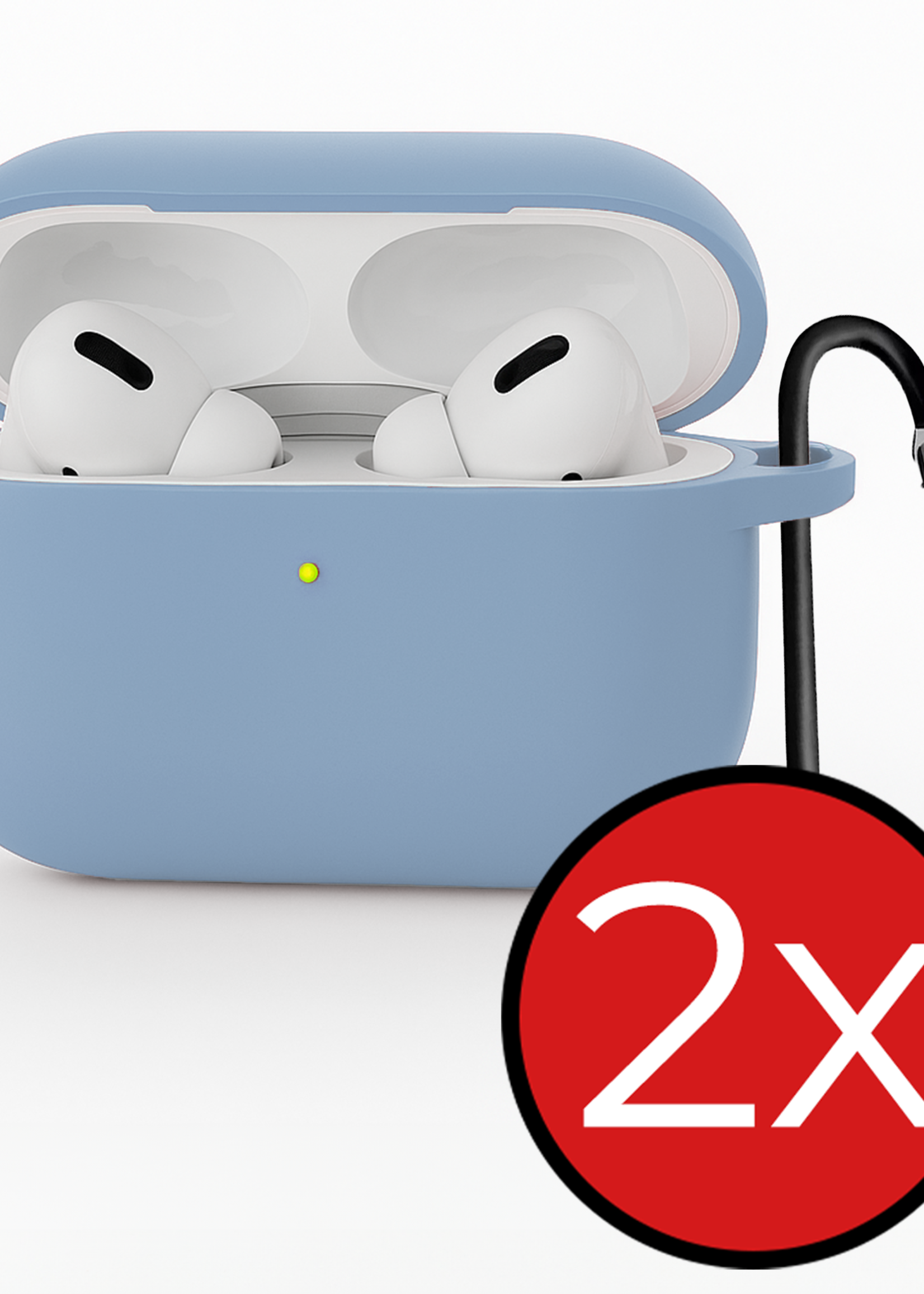 BTH BTH AirPods Pro 3 Hoesje - Lichtblauw - 2 PACK