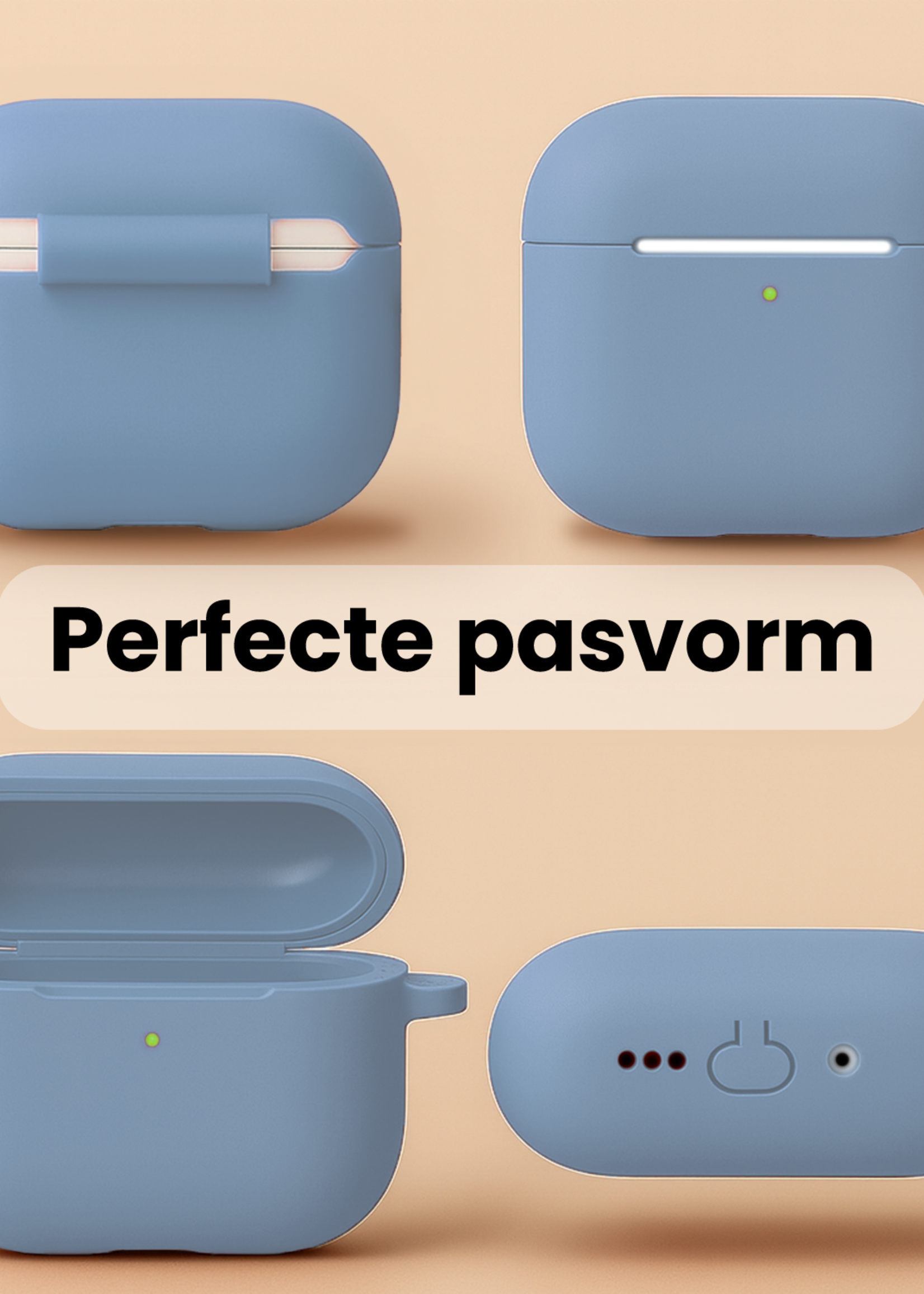 BTH BTH AirPods Pro 3 Hoesje - Lichtblauw - 2 PACK