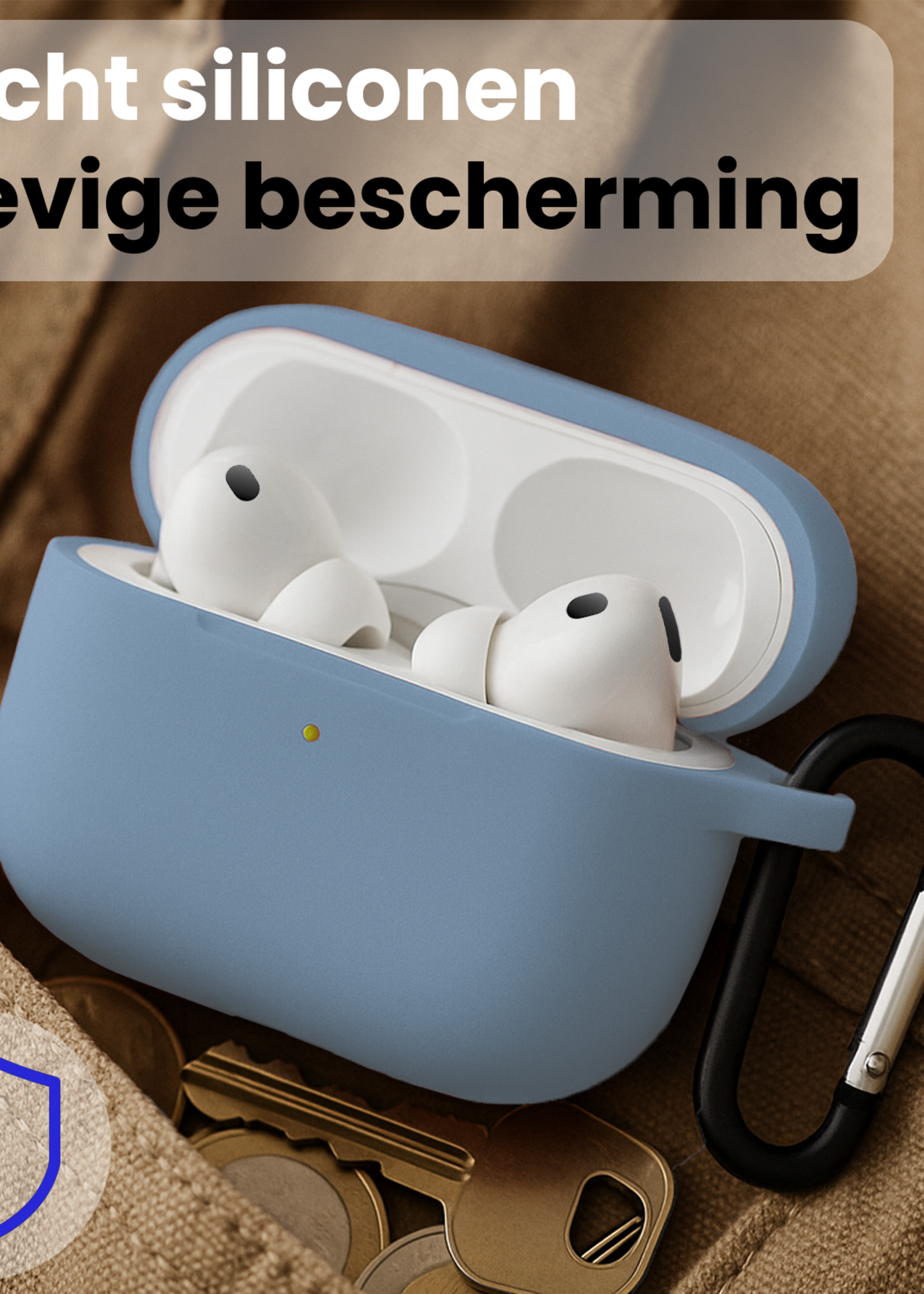 BTH BTH AirPods Pro 3 Hoesje - Lichtblauw - 2 PACK