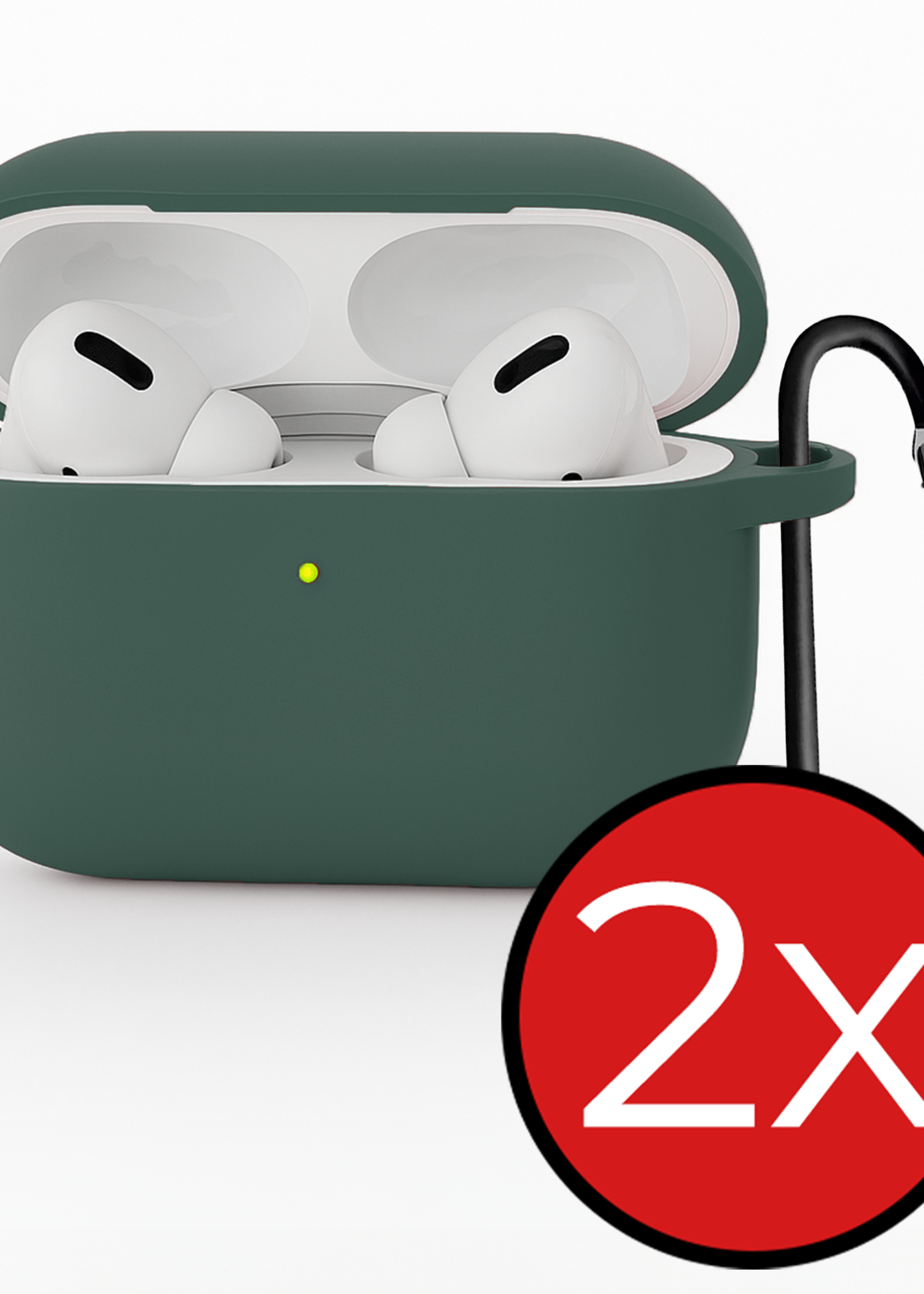 BTH BTH AirPods Pro 3 Hoesje - Donkergroen - 2 PACK