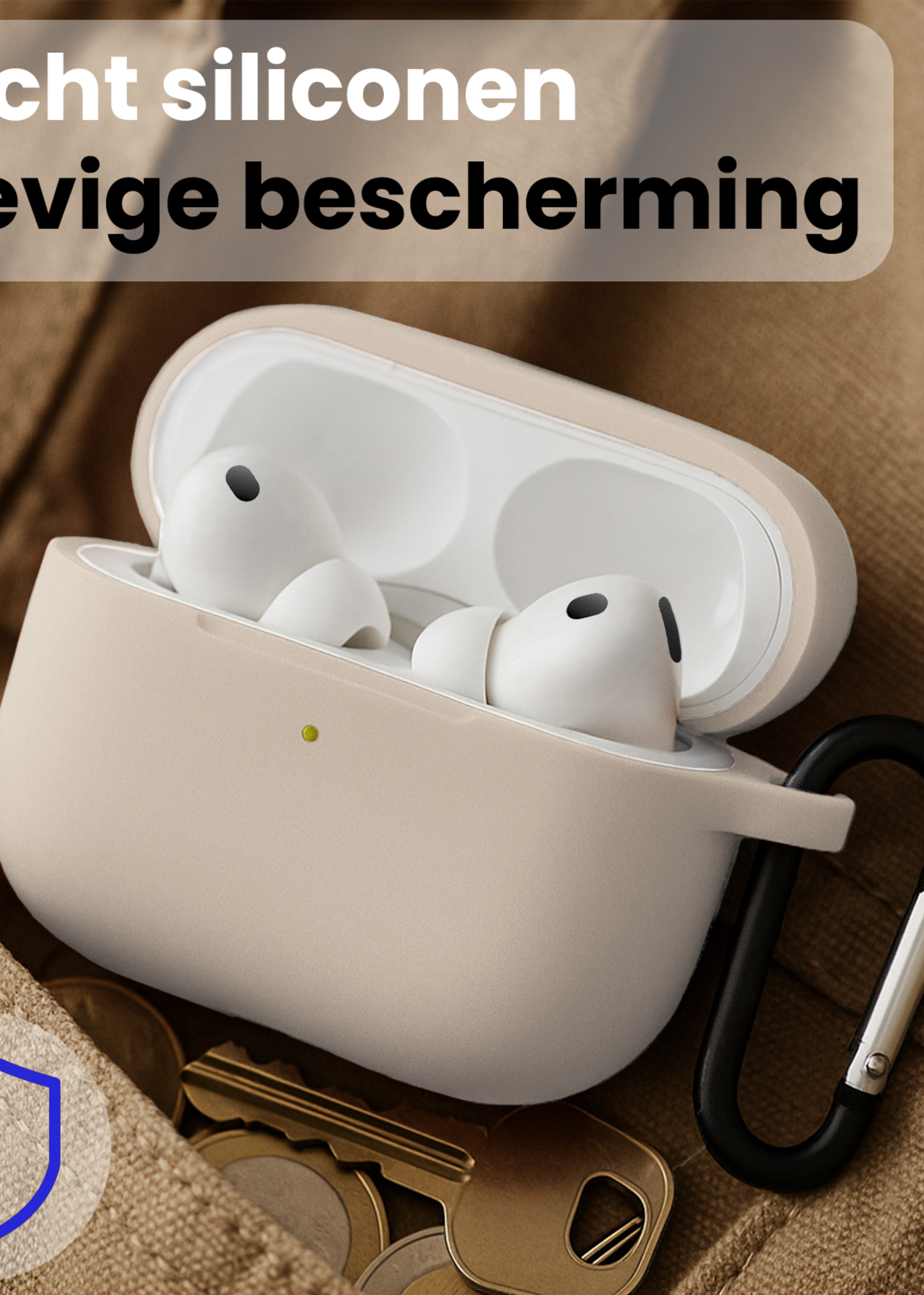 BTH BTH AirPods Pro 3 Hoesje - Zand - 2 PACK