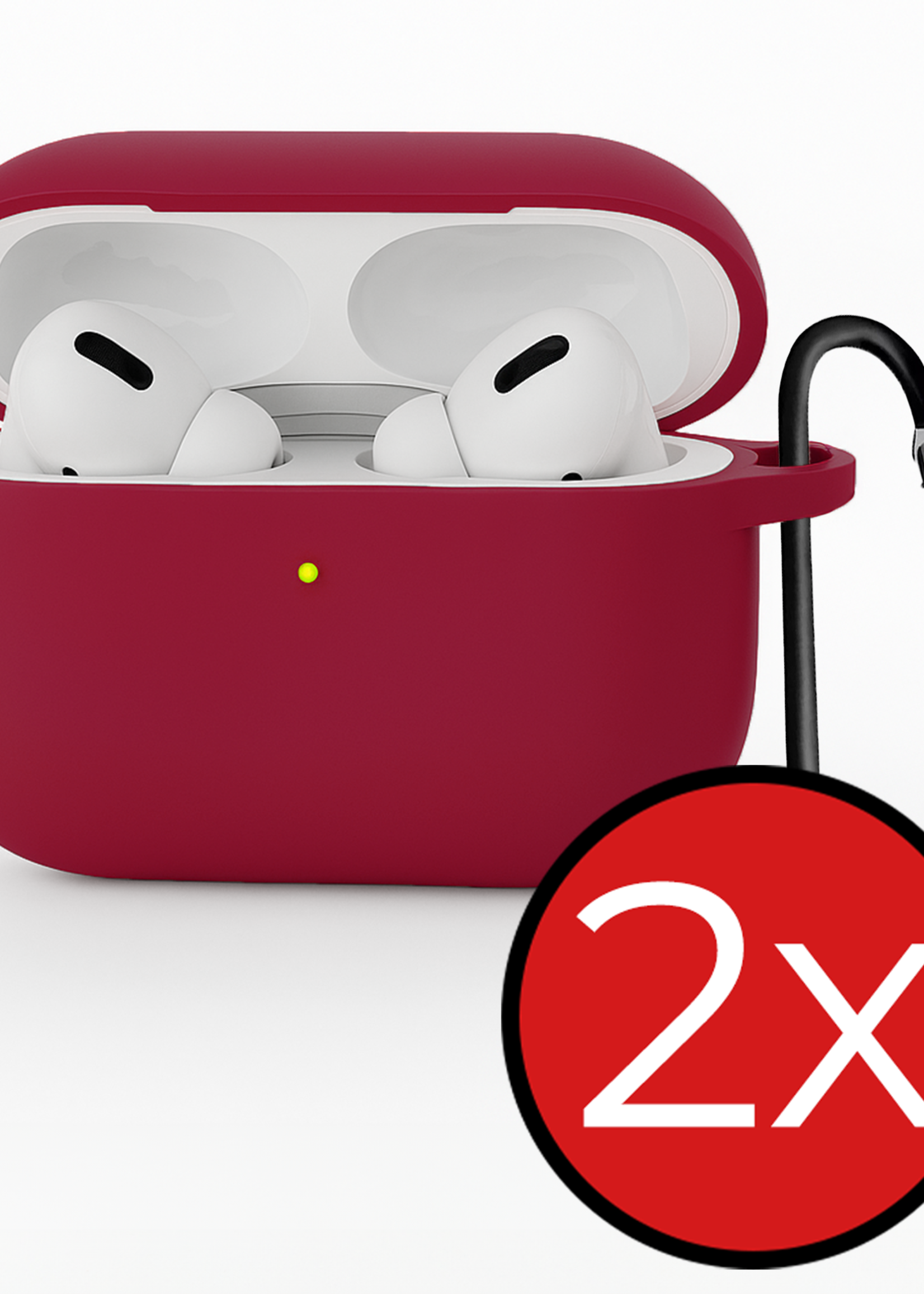 BTH BTH AirPods Pro 3 Hoesje - Wijnrood - 2 PACK