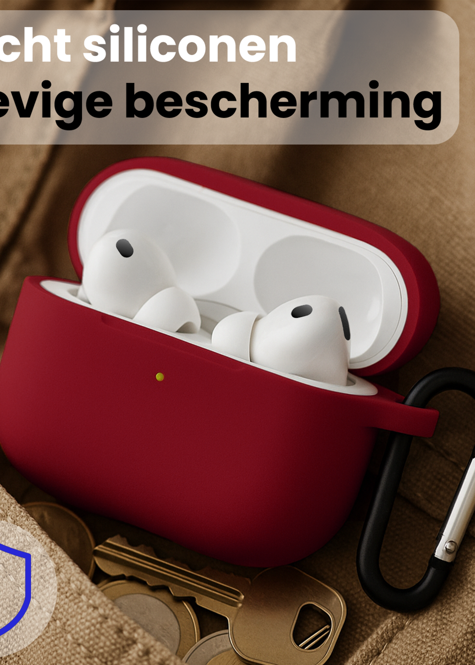 BTH BTH AirPods Pro 3 Hoesje - Wijnrood - 2 PACK