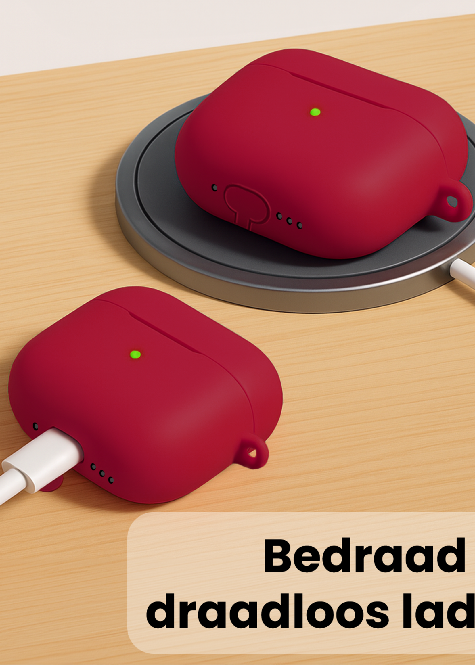 BTH BTH AirPods Pro 3 Hoesje - Wijnrood - 2 PACK